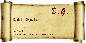 Dabi Gyula névjegykártya